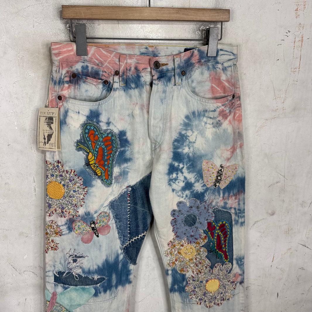 Kapital Tie Dye Patchwork Jeans