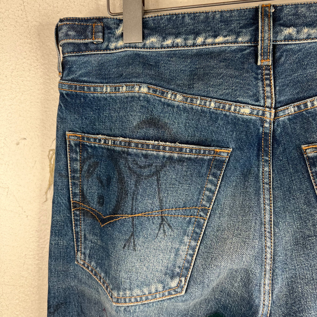 Balenciaga Dark Wash Scribble Jeans