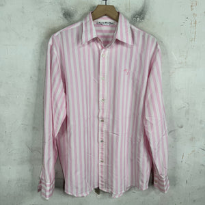 Acne Studios Pink Striped Logo Shirt