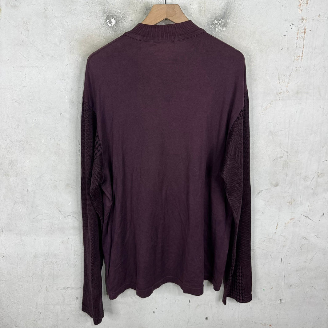 Yohji Yamamoto Maroon Cotton Henley Shirt