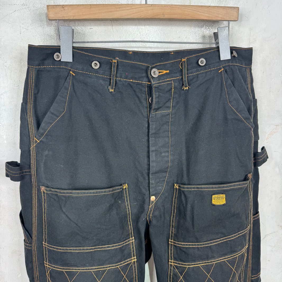 Kapital Contrast Stitched Carpenter Pants