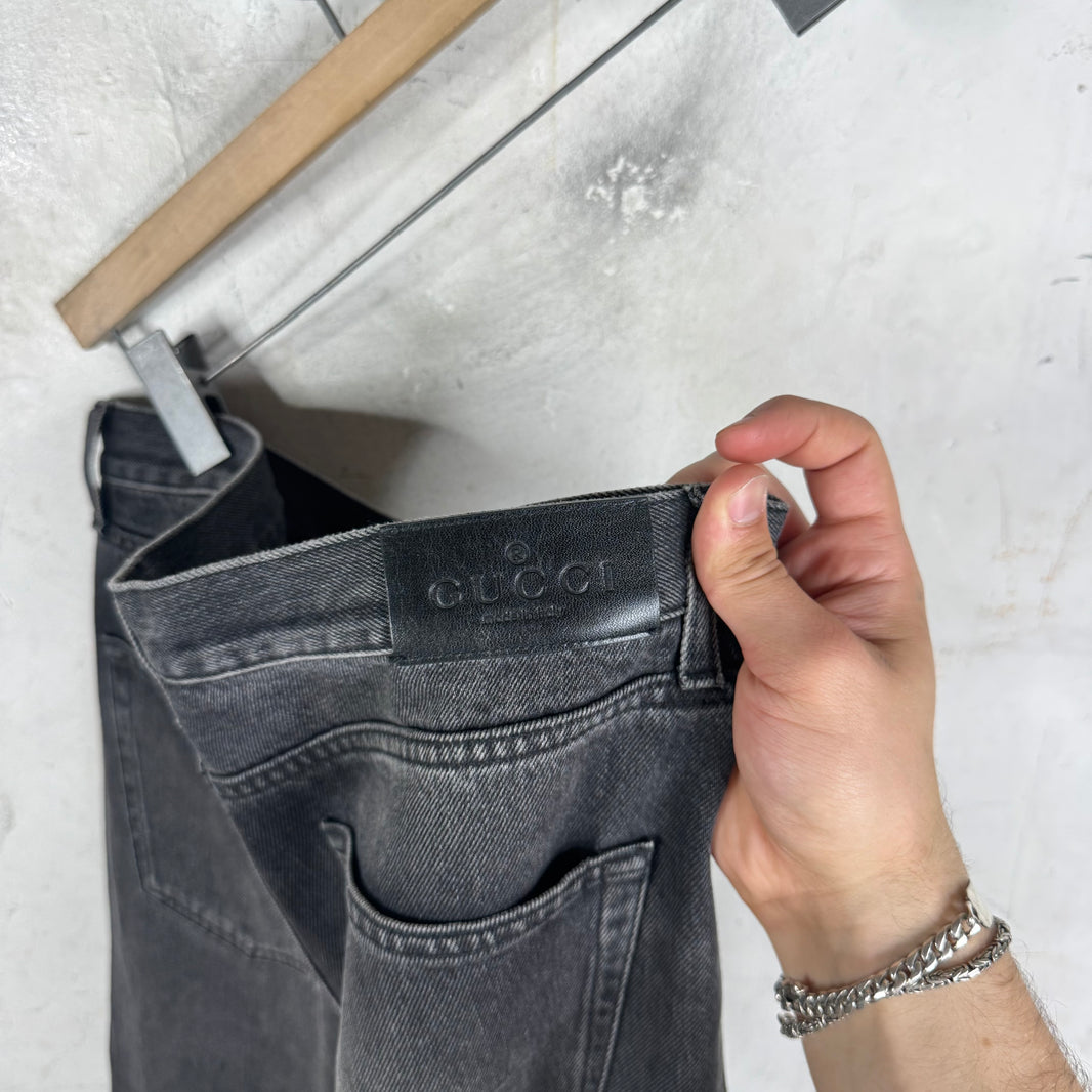 Gucci Washed Black Horsebit Jeans