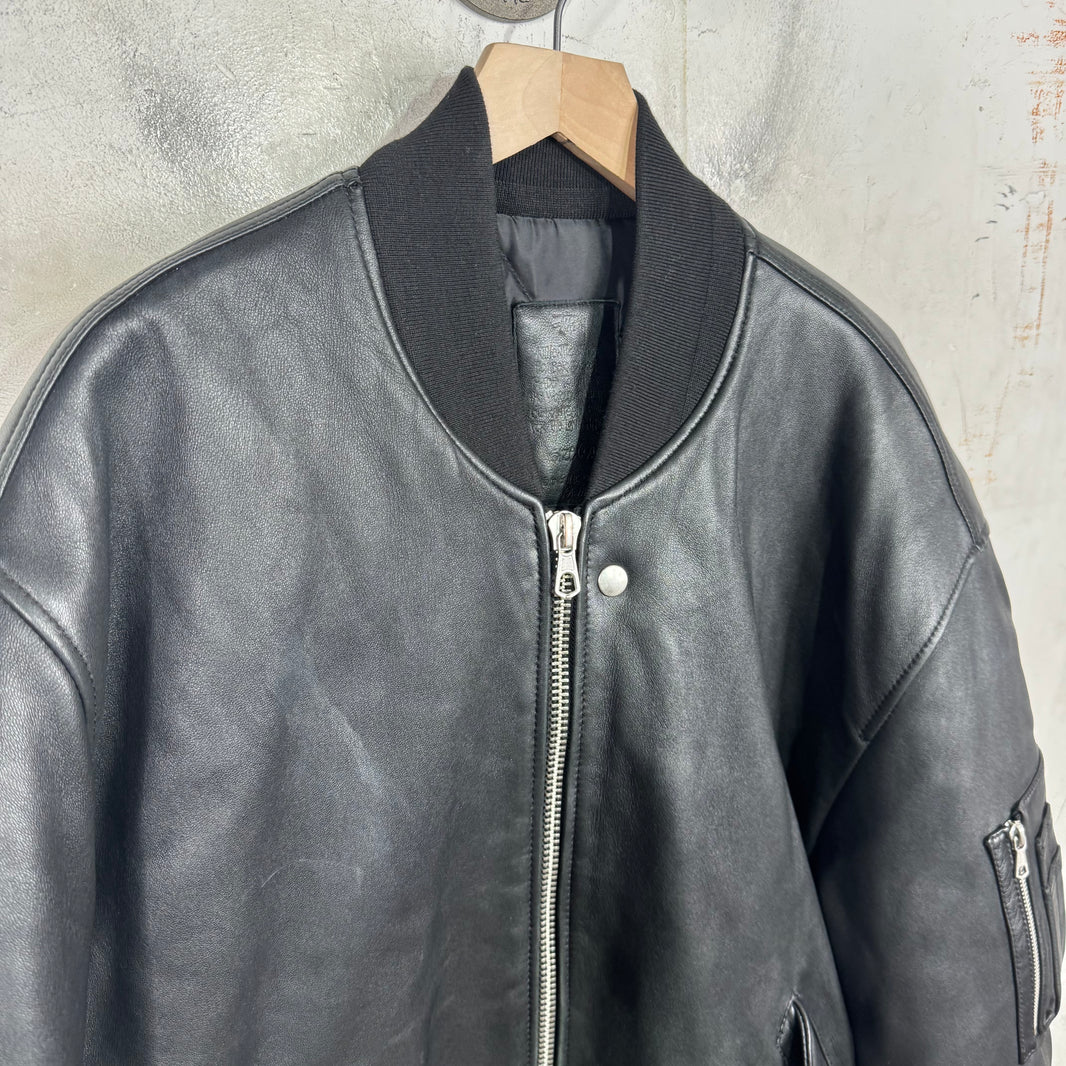 Stussy Leather Flight Bomber Jacket