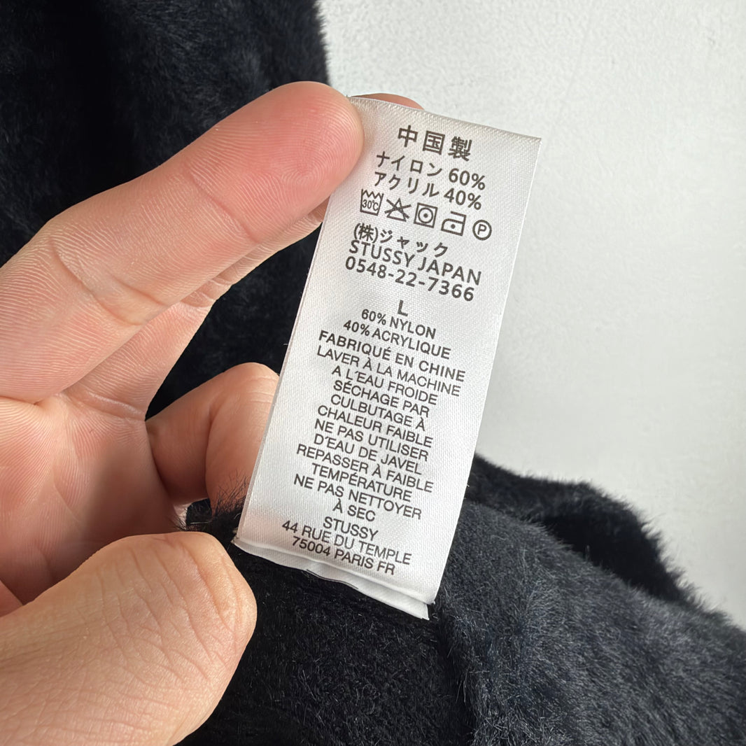 Stussy Black Acrylic Cardigan