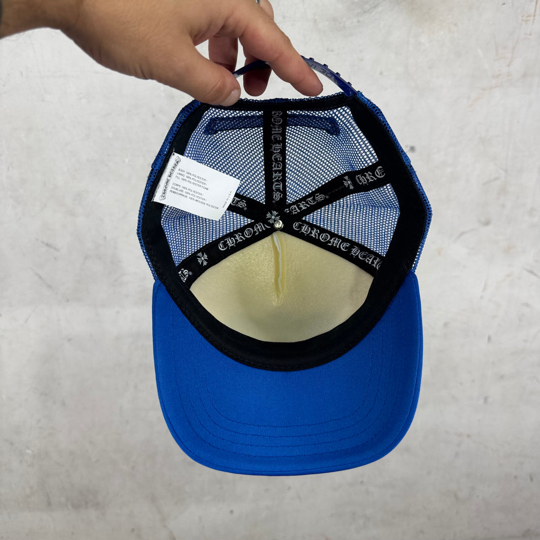 Chrome Hearts Blue Camo Triple Cross Printed Trucker Hat