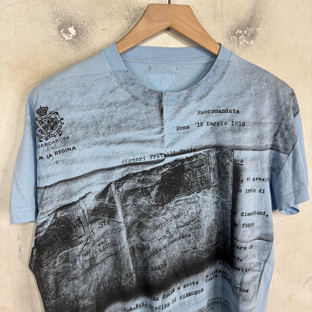 Prada Blue Newsprint T-Shirt
