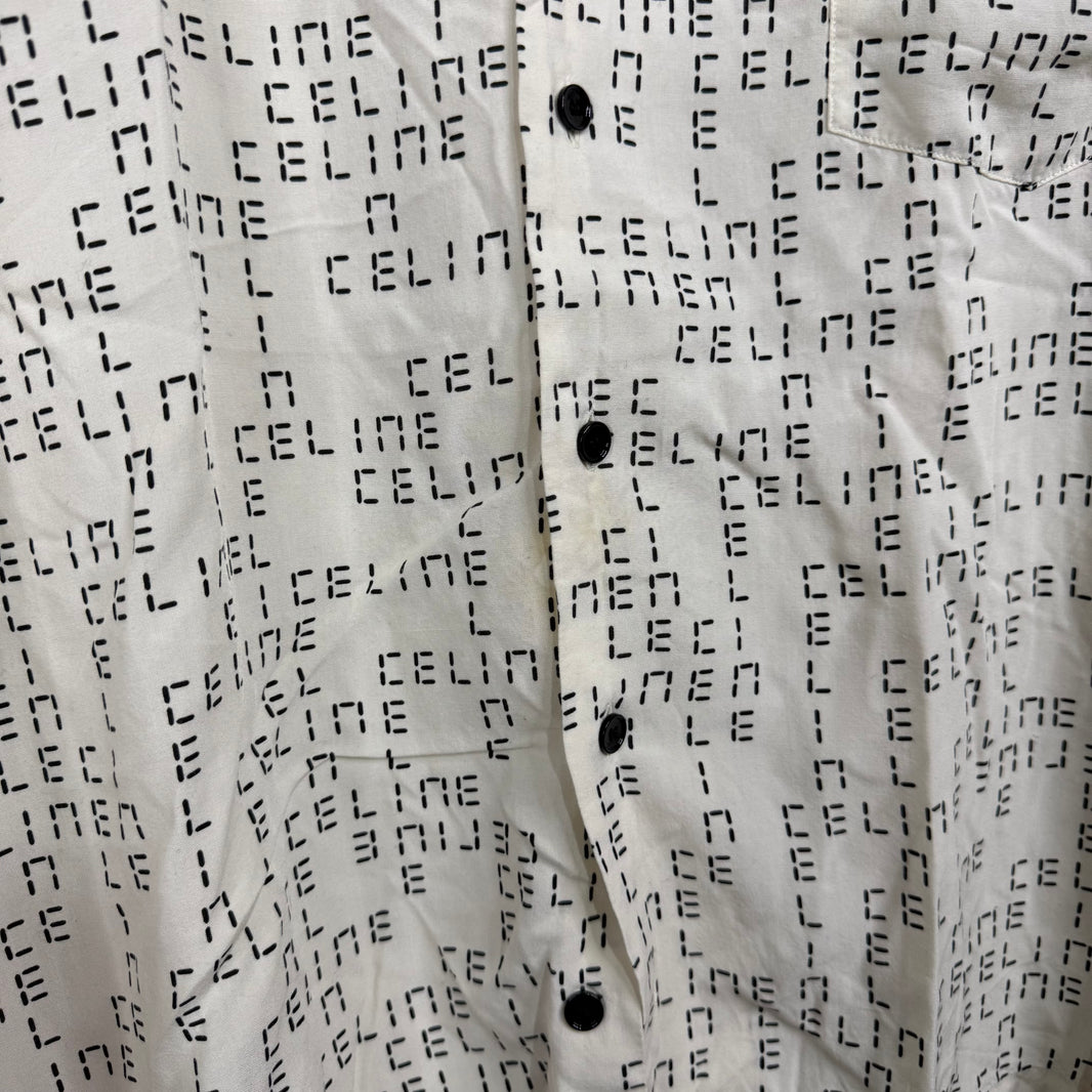 Celine Time Monogram Logo Viscose Shirt