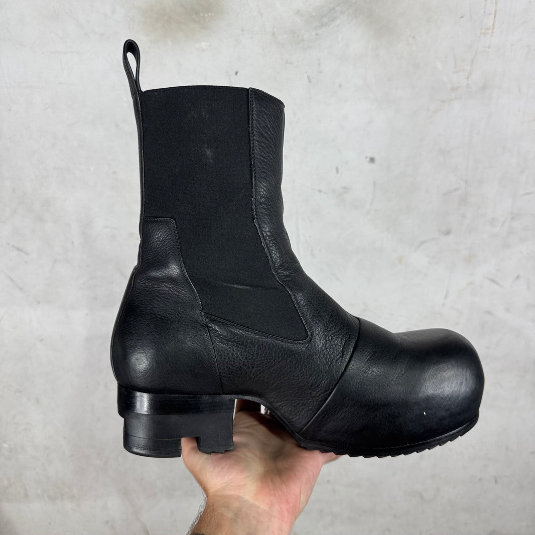 Rick Owens Black Leather Ballast Boots