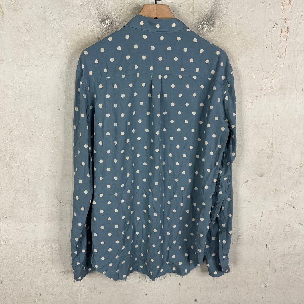 Saint Laurent Runway Blue Polka Dot LS Shirt