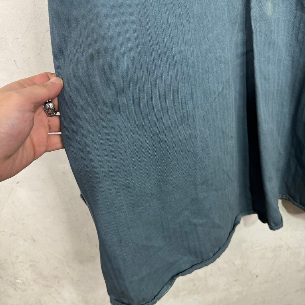 Margiela Oversized Laced Tunic Shirt Blue