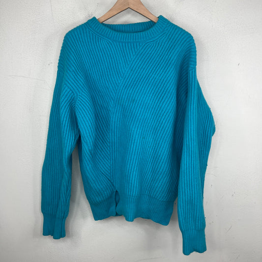 Jil Sander Blue Asymmetric Knit Sweater