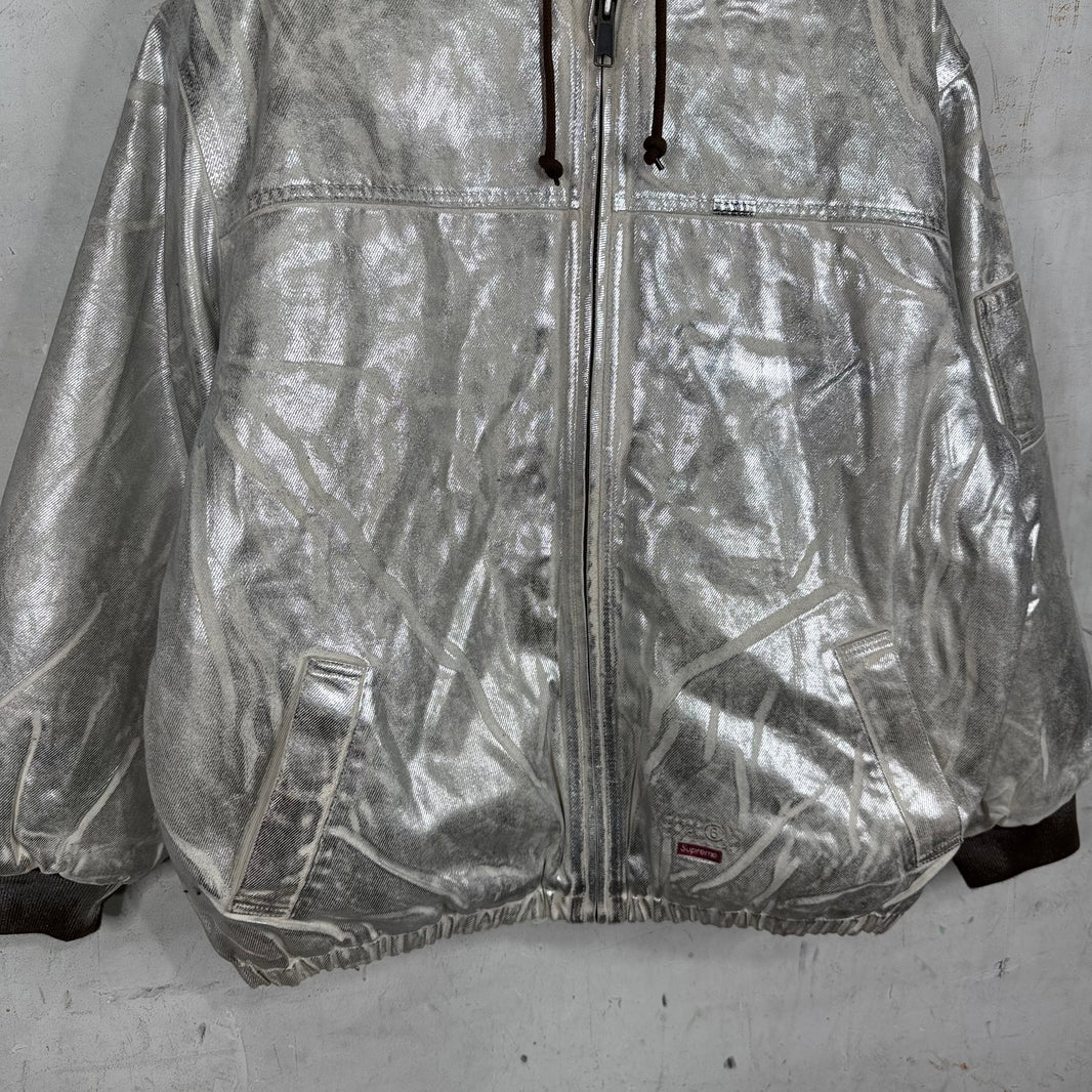 Supreme x MM6 Silver Foil Work Jacket