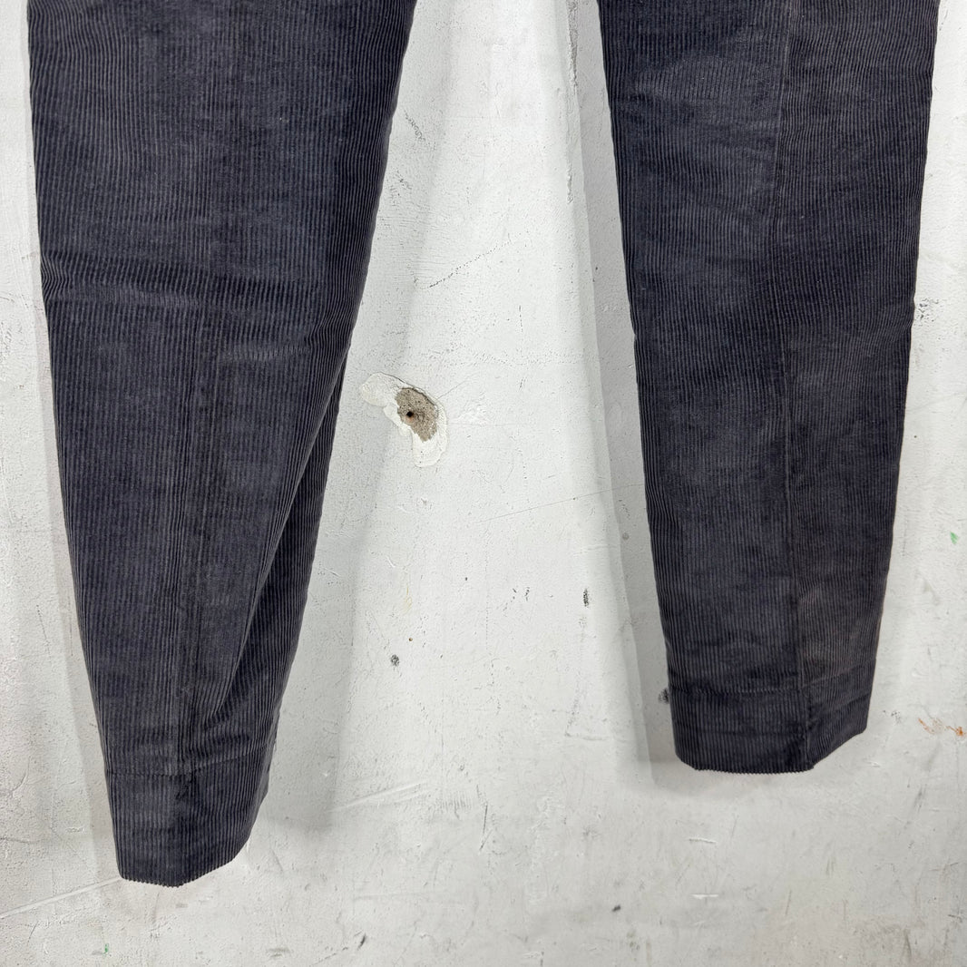 Thom Browne Dark Grey Striped Corduroy Trousers