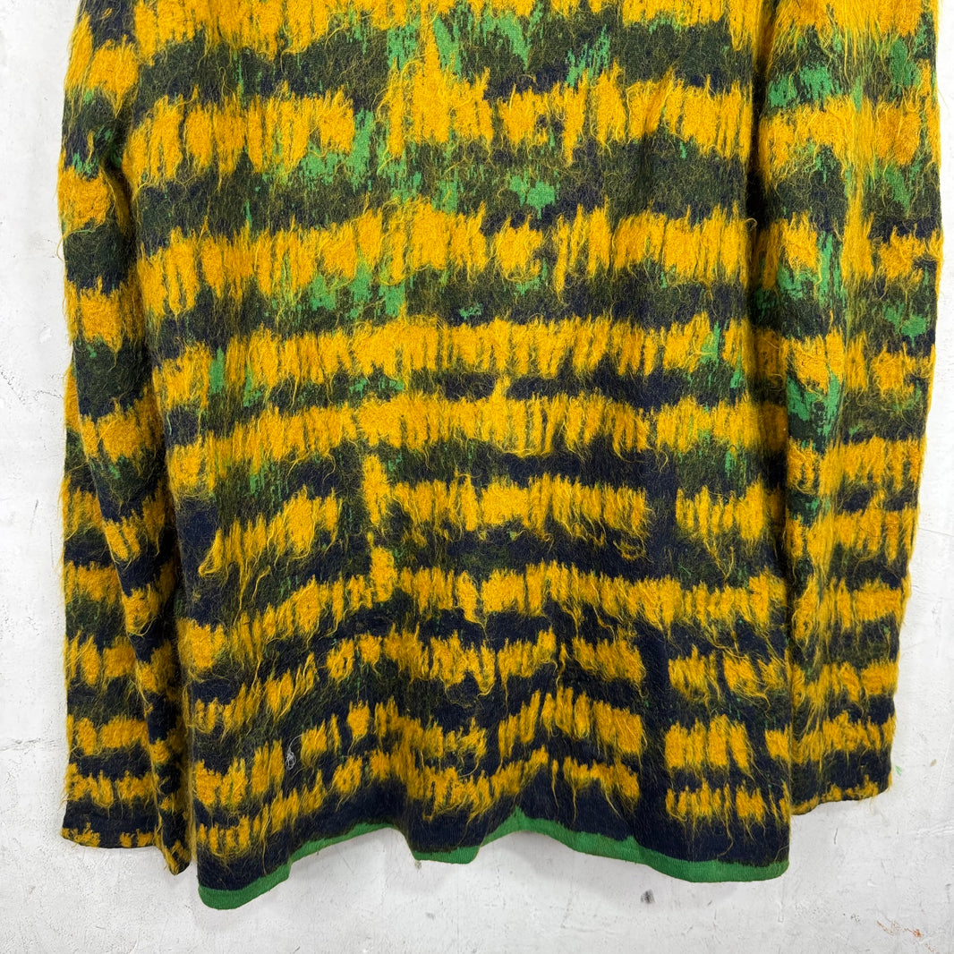 Saint Laurent Shaggy Patterned Double Breasted Cardigan