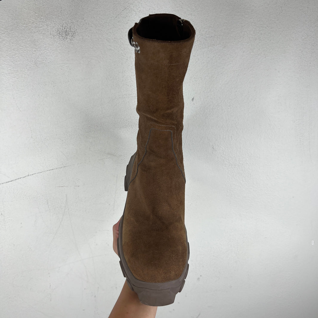 Rick Owens Suede Creeper Bozo Tractor Boots