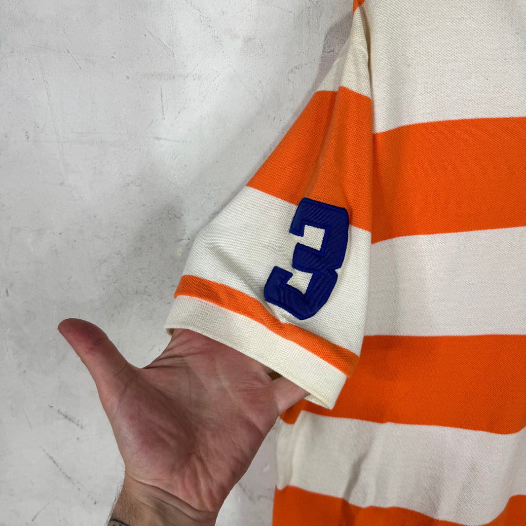 Ralph Lauren Orange Striped Blue Big Pony Polo