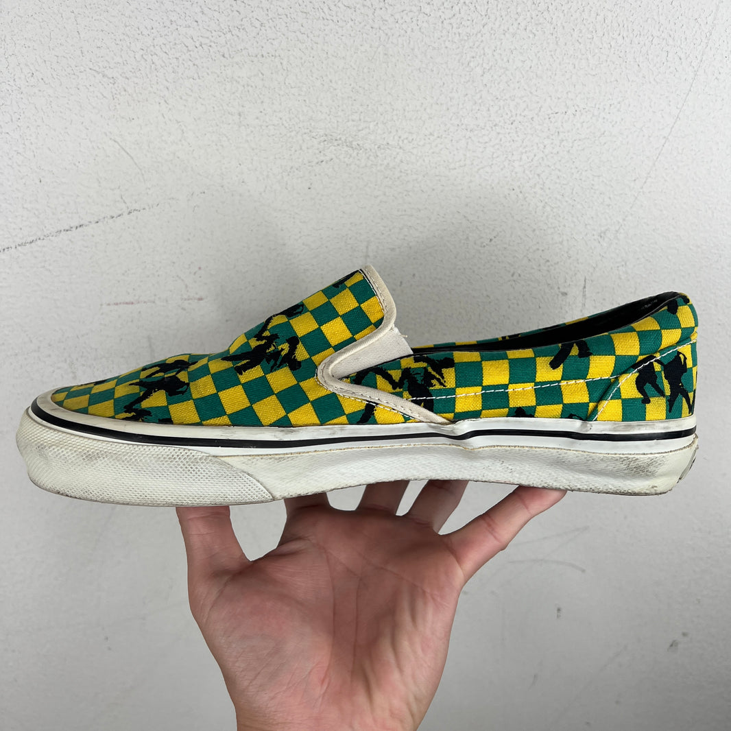 Undercover Vans Green Checkered Slip Ons