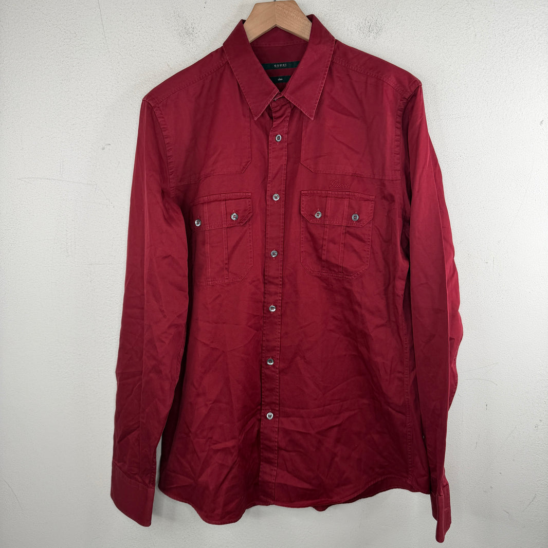 Gucci Slim Red Button Up LS Shirt