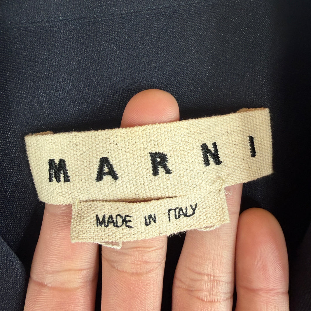 Marni Navy Nylon Work Jacket