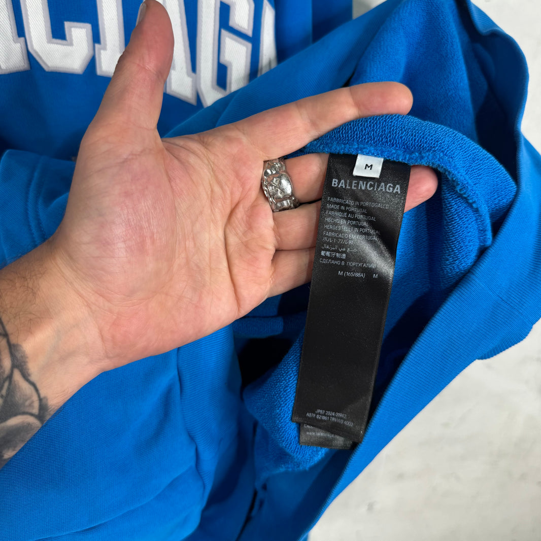 Balenciaga Basketball Arc Logo Blue Hoodie