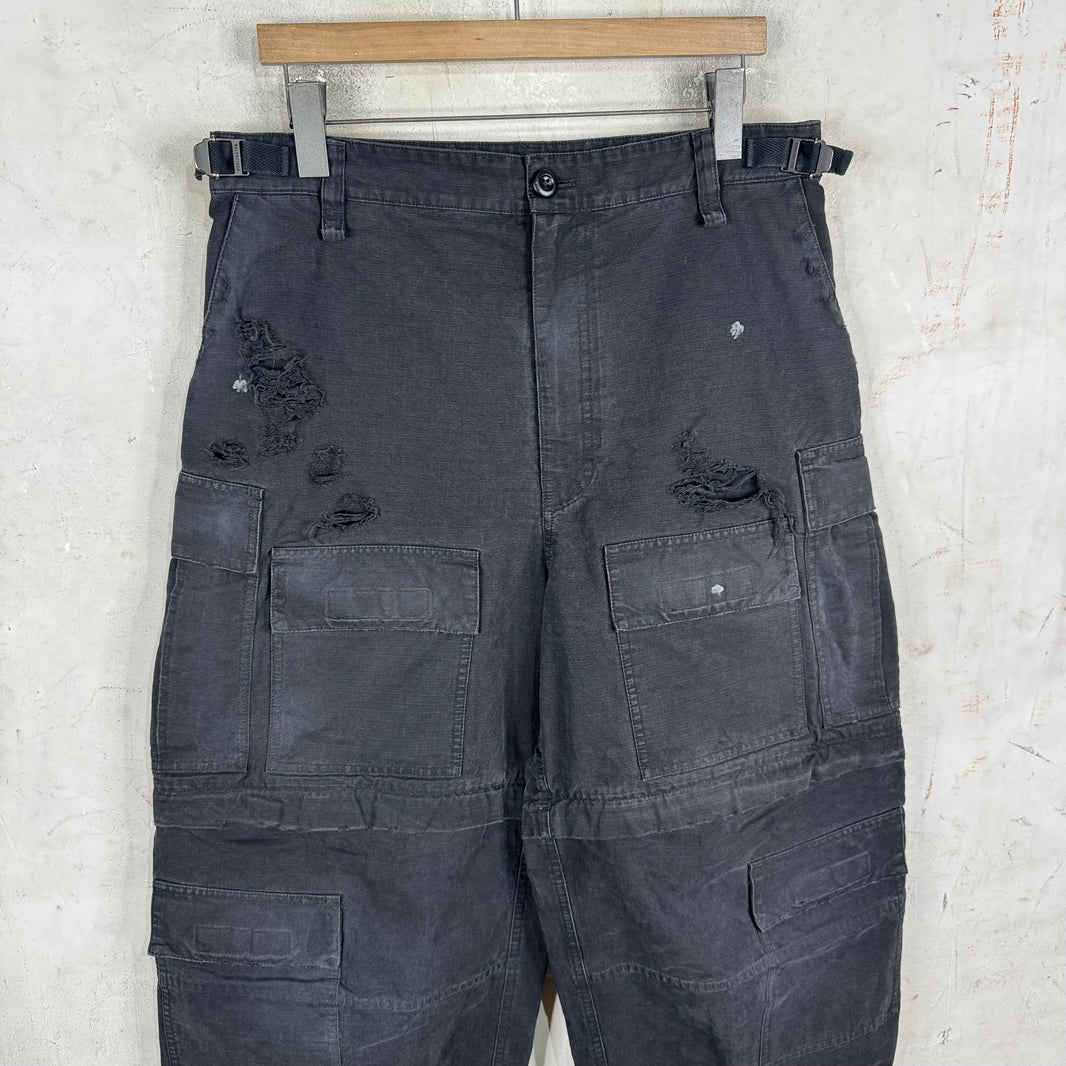 Balenciaga Distressed Ripstop Cargos