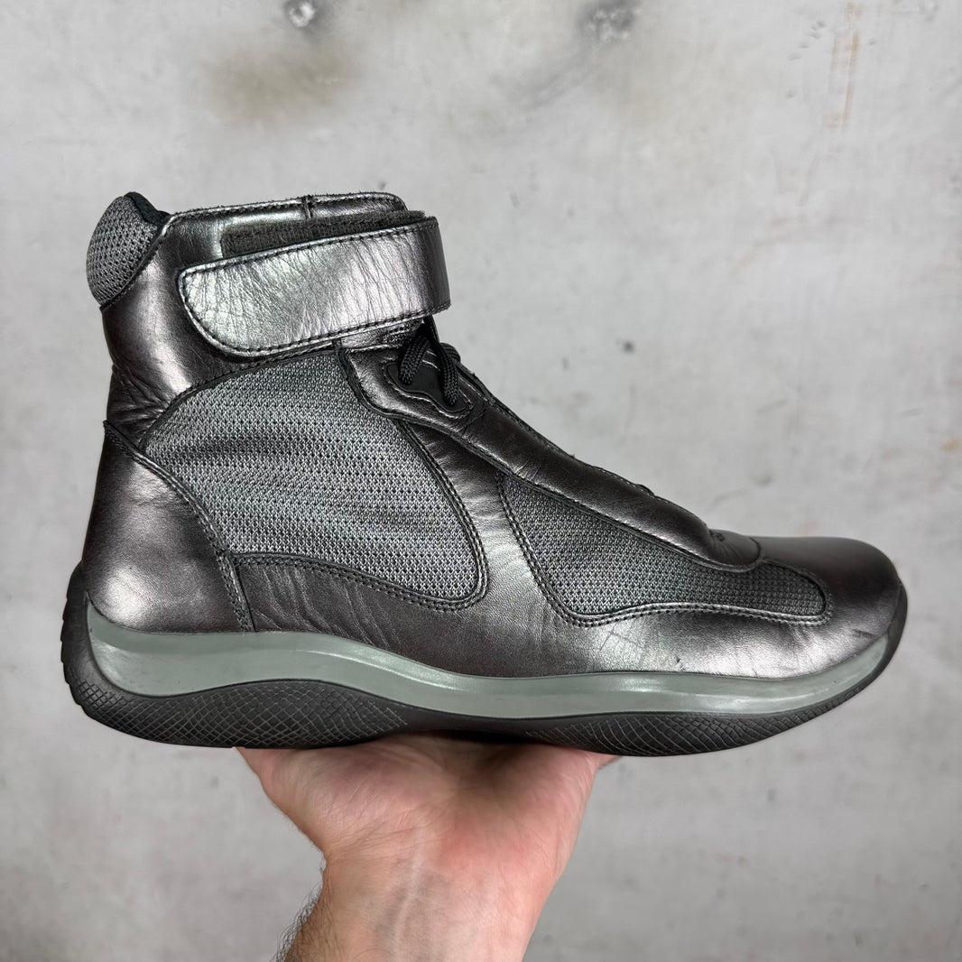 Prada Silver Straped High Americas Cup