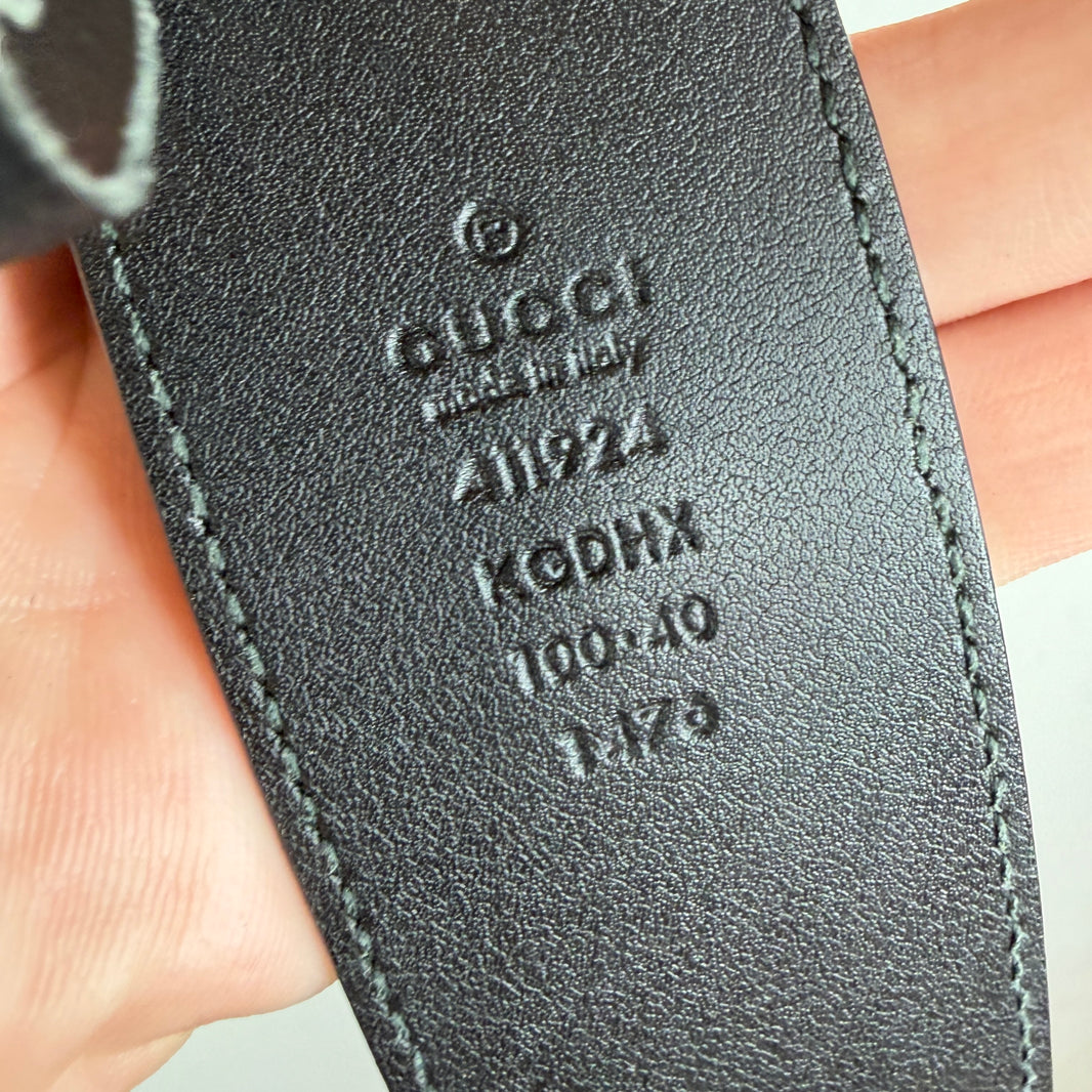 Gucci Black Monogram Bel