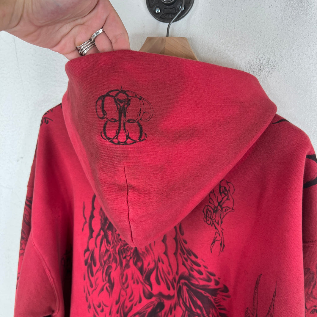 Balenciaga Red Tattoo Zip-Up Hoodie