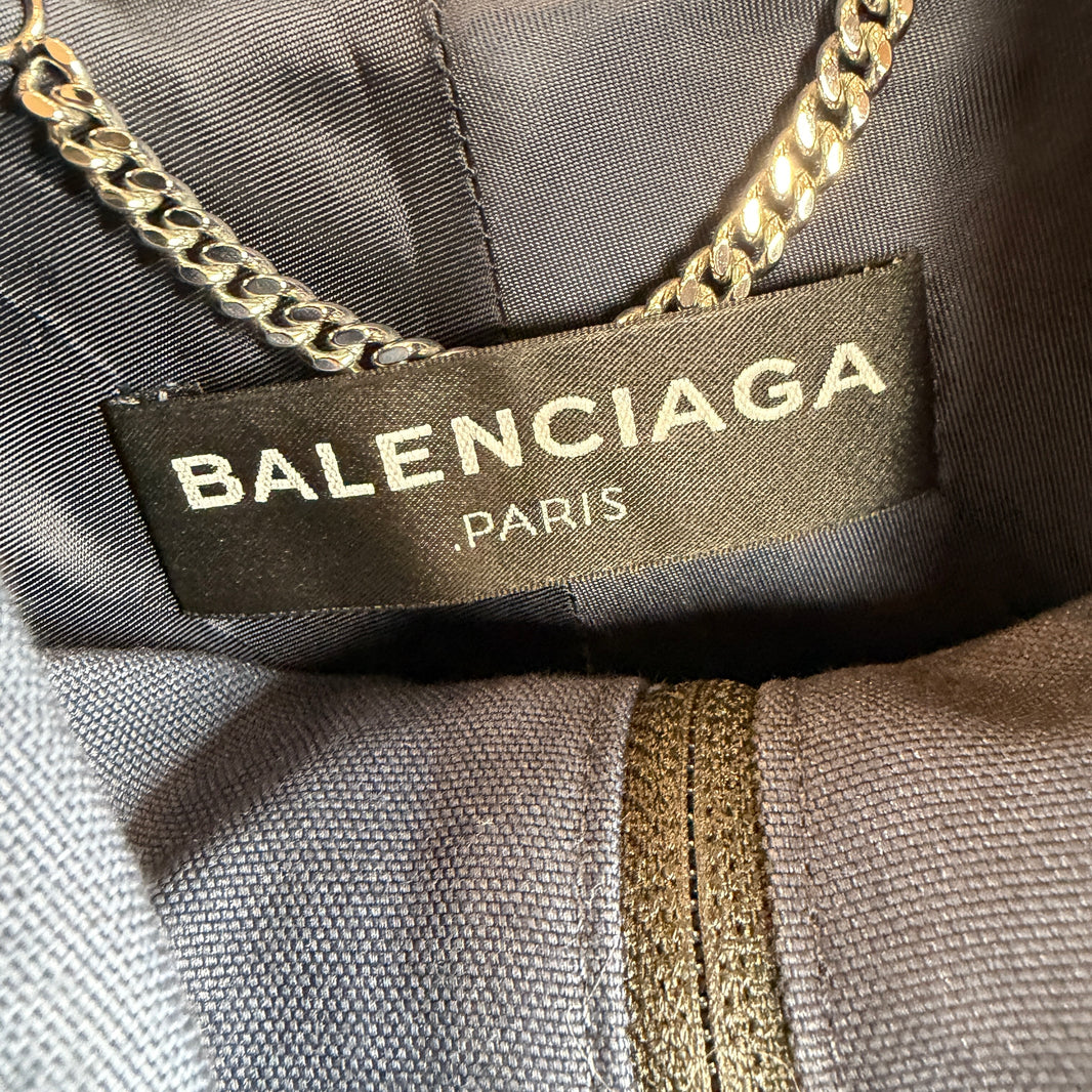 Balenciaga Navy Cropped Shell Jacket