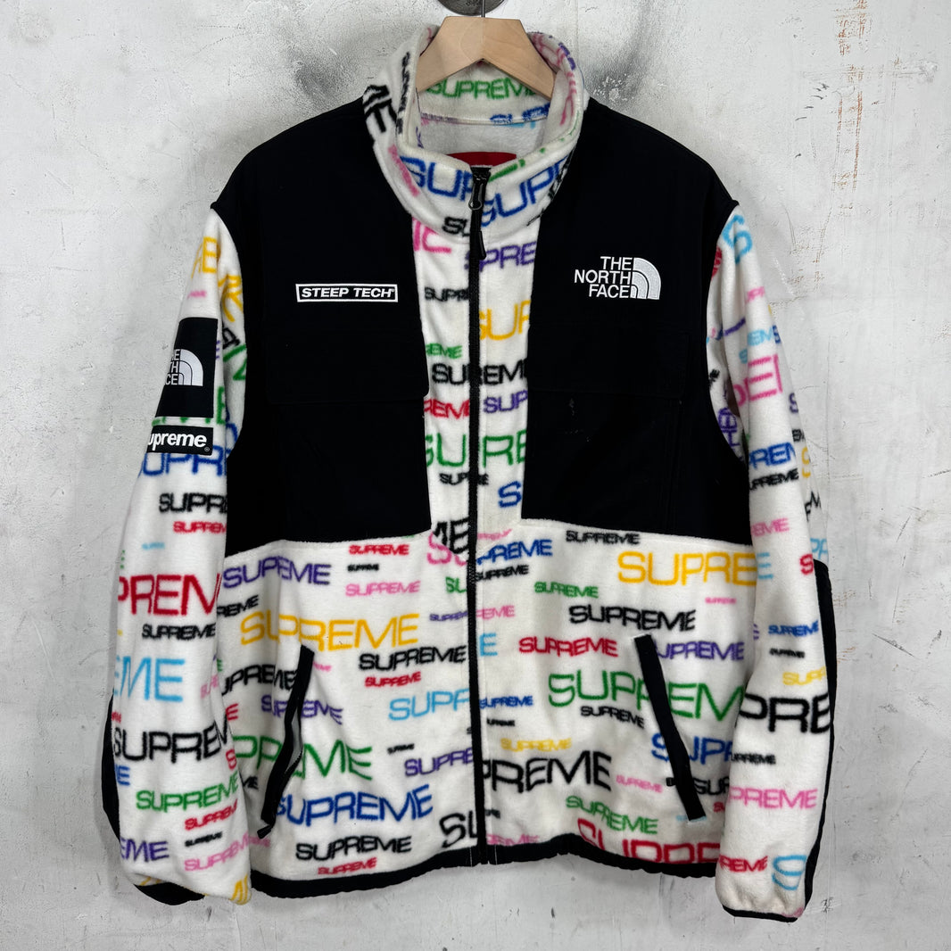 Supreme x TNF Multitcolor Script Denali Fleece