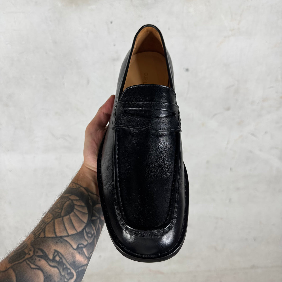 Our Legacy Black Leather Light Loafers