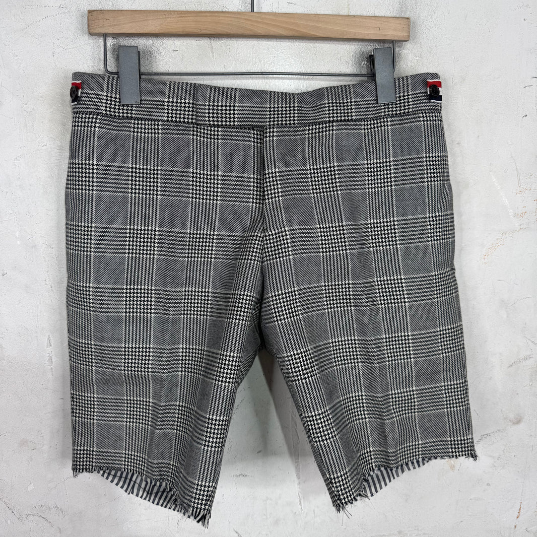 Thom Browne Plaid Cutoff Trouser Shorts