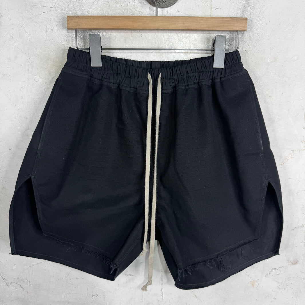 Rick Owens Black Canvas Boxer Shorts