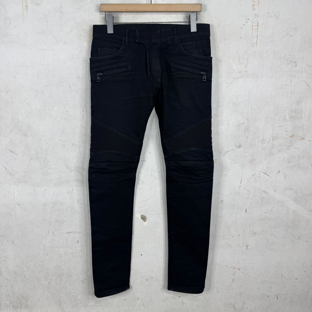 Balmain Black Biker Jeans