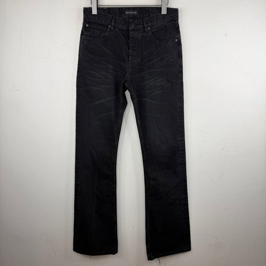 Balenciaga Black Whiskered Flared Jeans