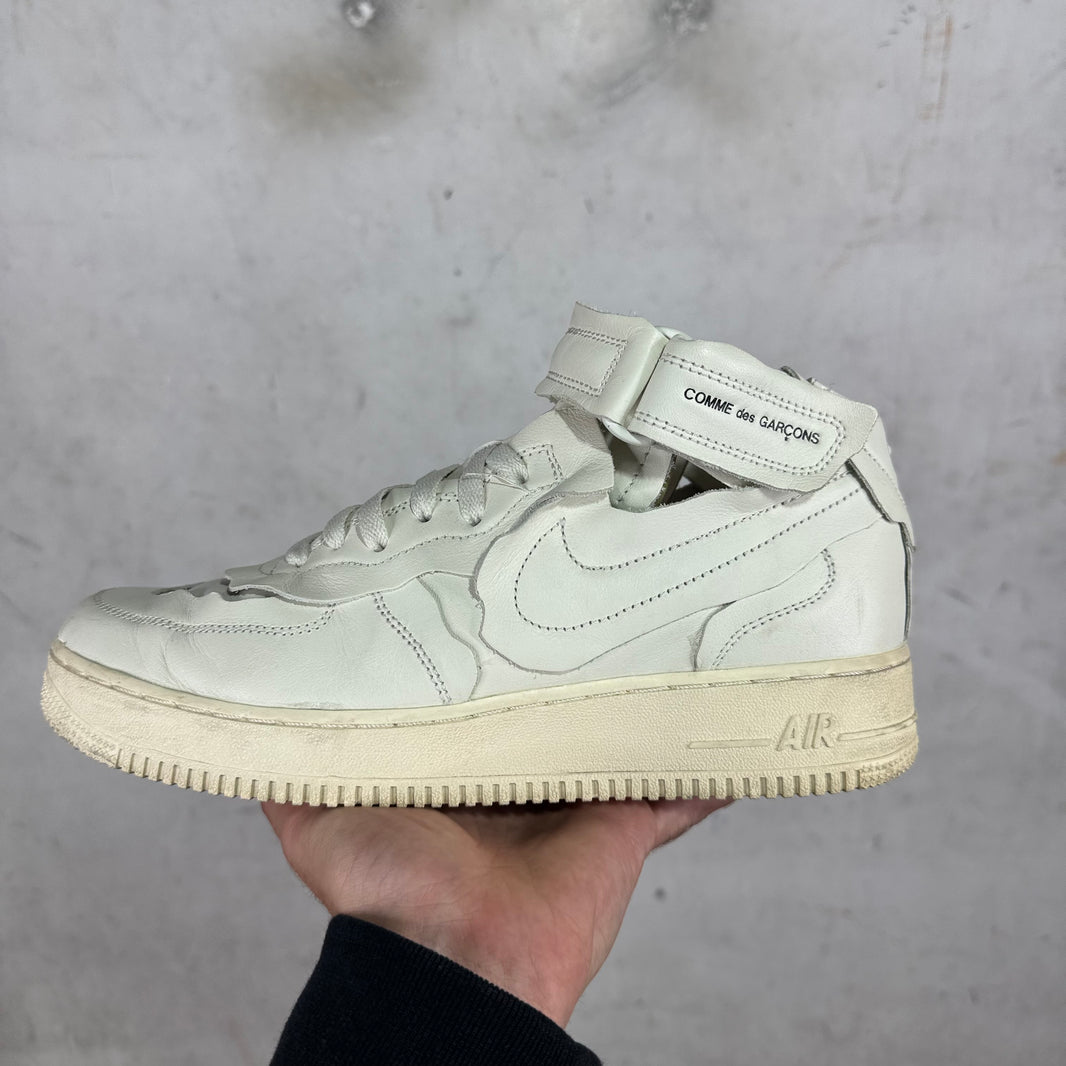 Nike x CDG White Paneled Mid AF1's