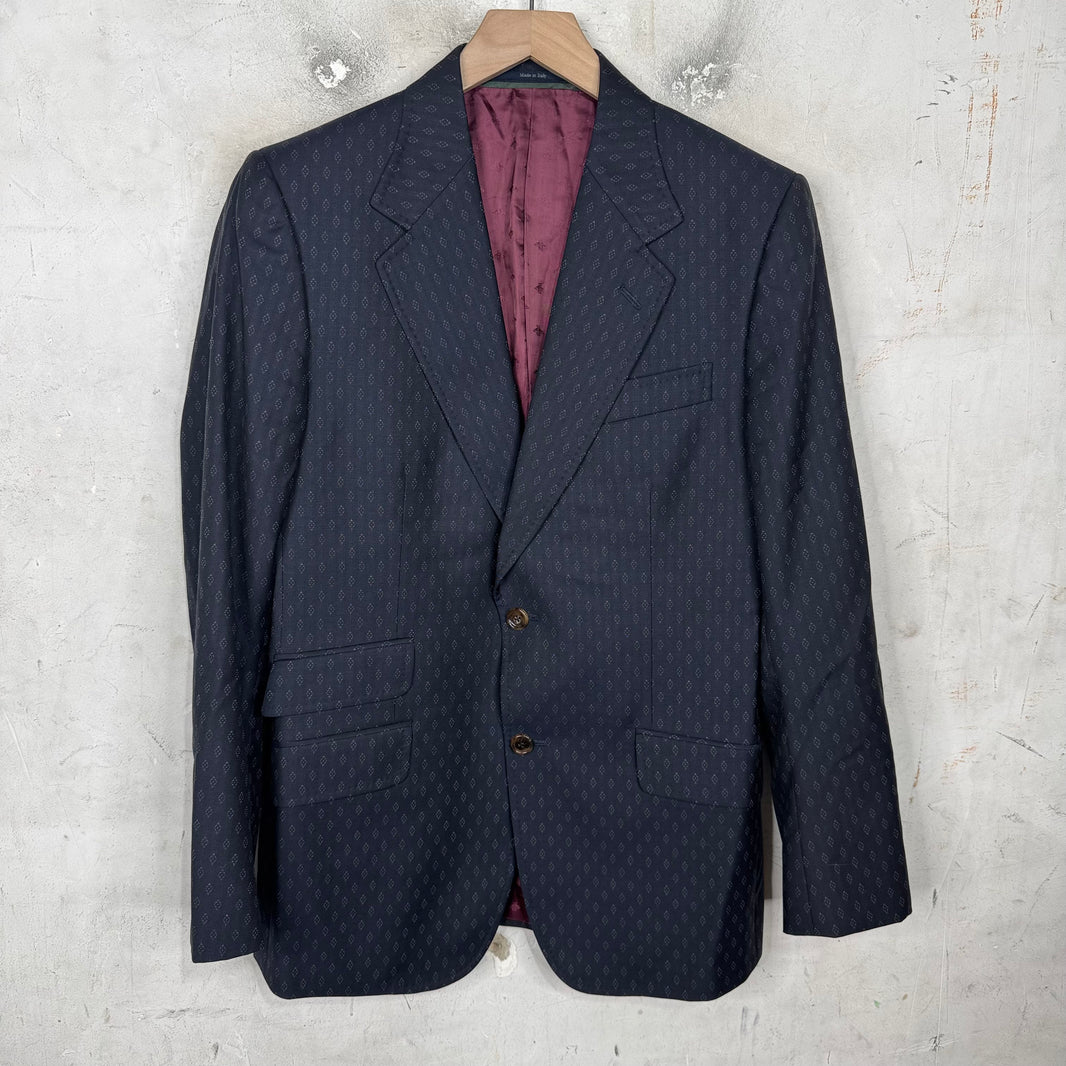 Gucci Diamond Weave Navy 2 Piece Suit Set