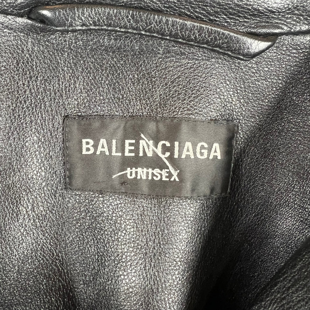 Balenciaga Loop Logo Leather Track Jacket