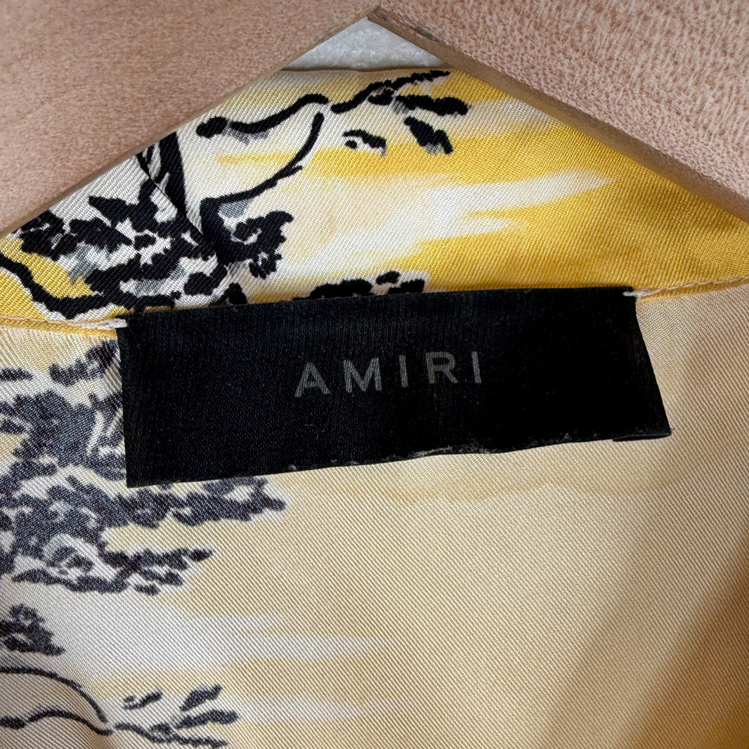 Amiri Hawaiian Yellow Button Up Shirt