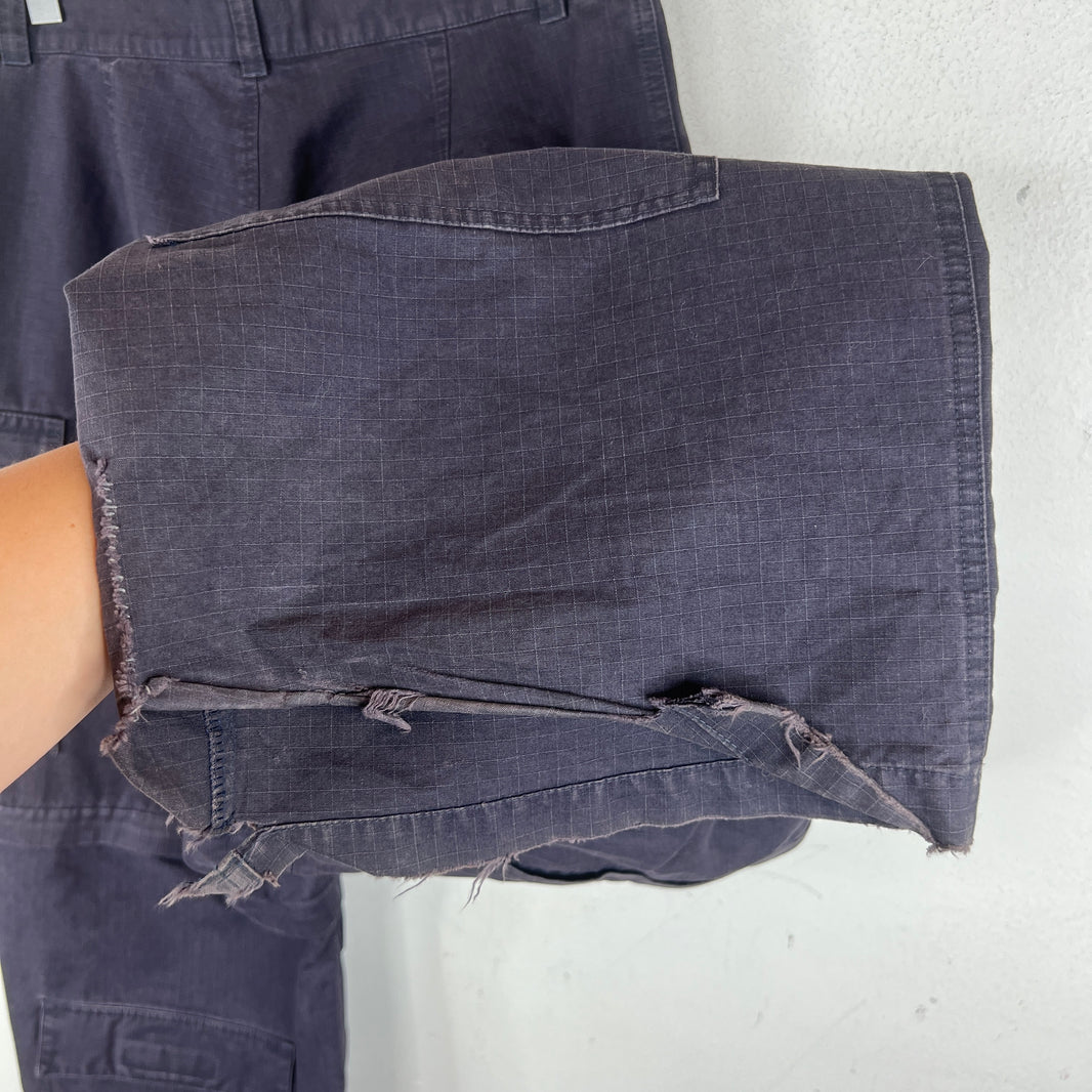 Balenciaga Navy Ripstop Convertible Cargo Trousers