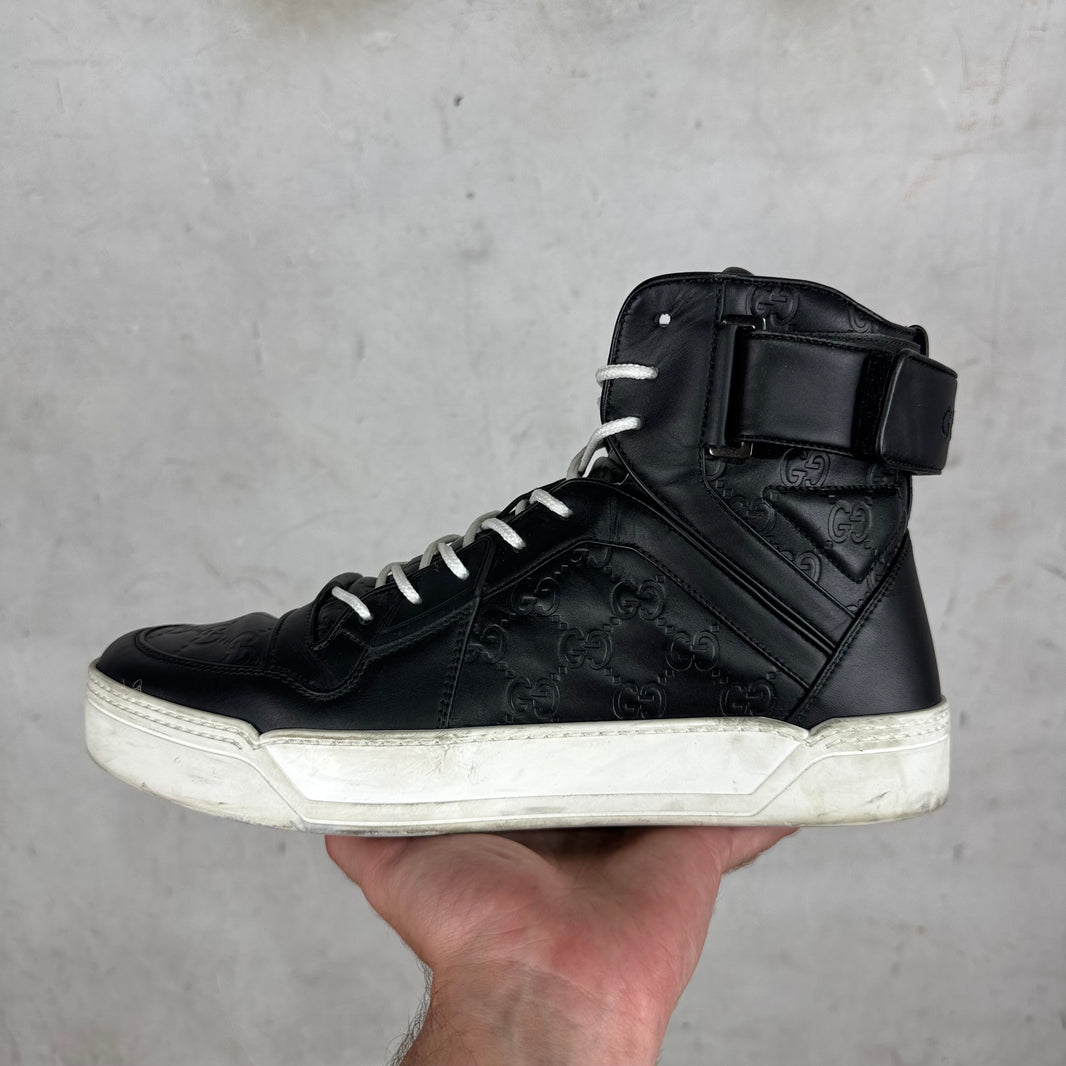 Gucci High Top Embossed Monogram Sneakers