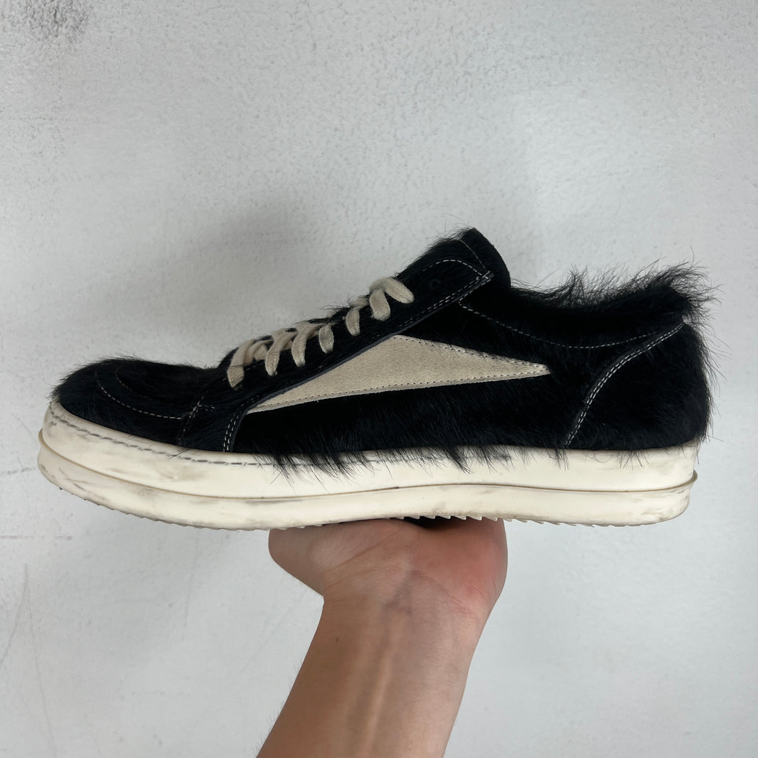 Rick Owens Black Ponyhair Vintage Sneakers