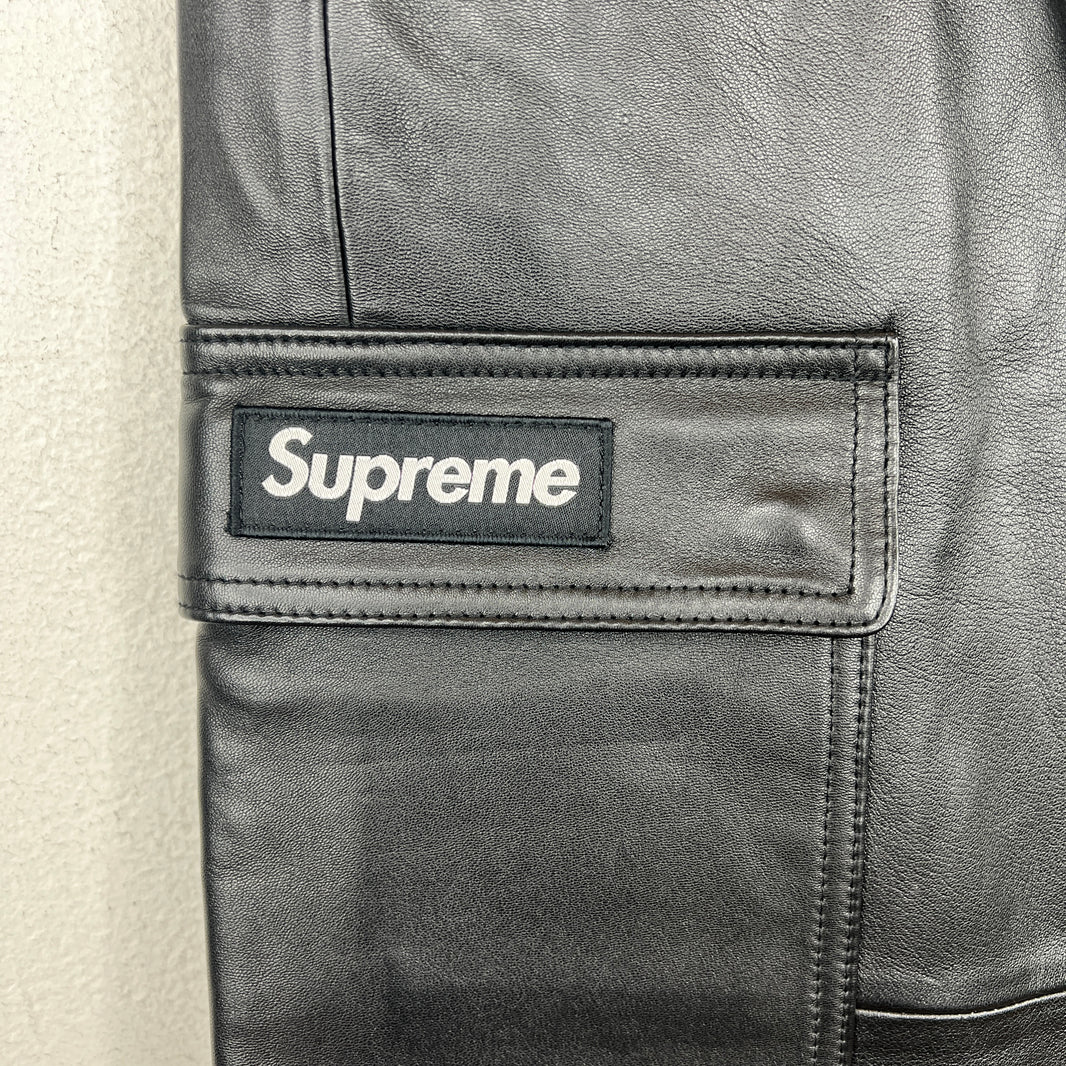 Supreme Black Leather Cargo Pants