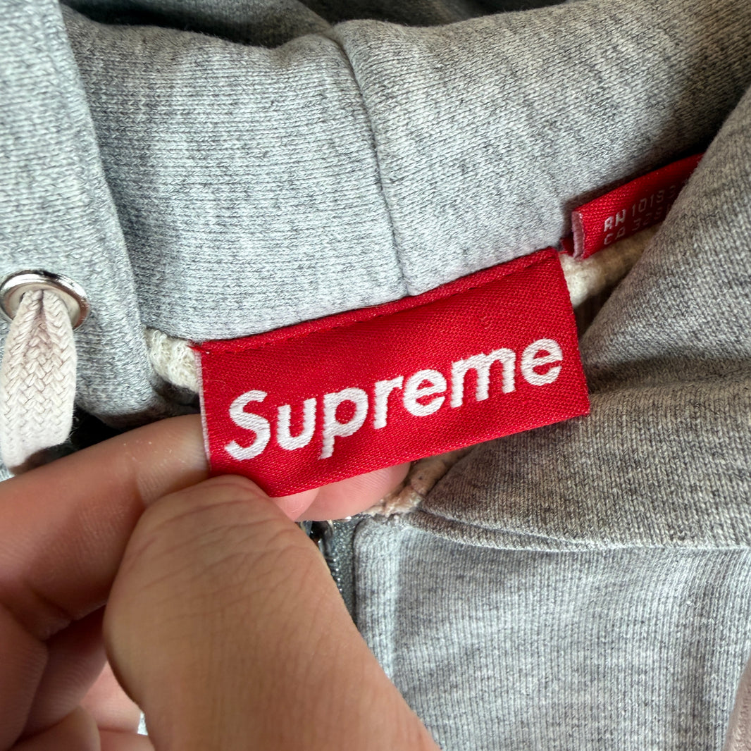 Supreme Hood Logo Thermal Zip Hoodie