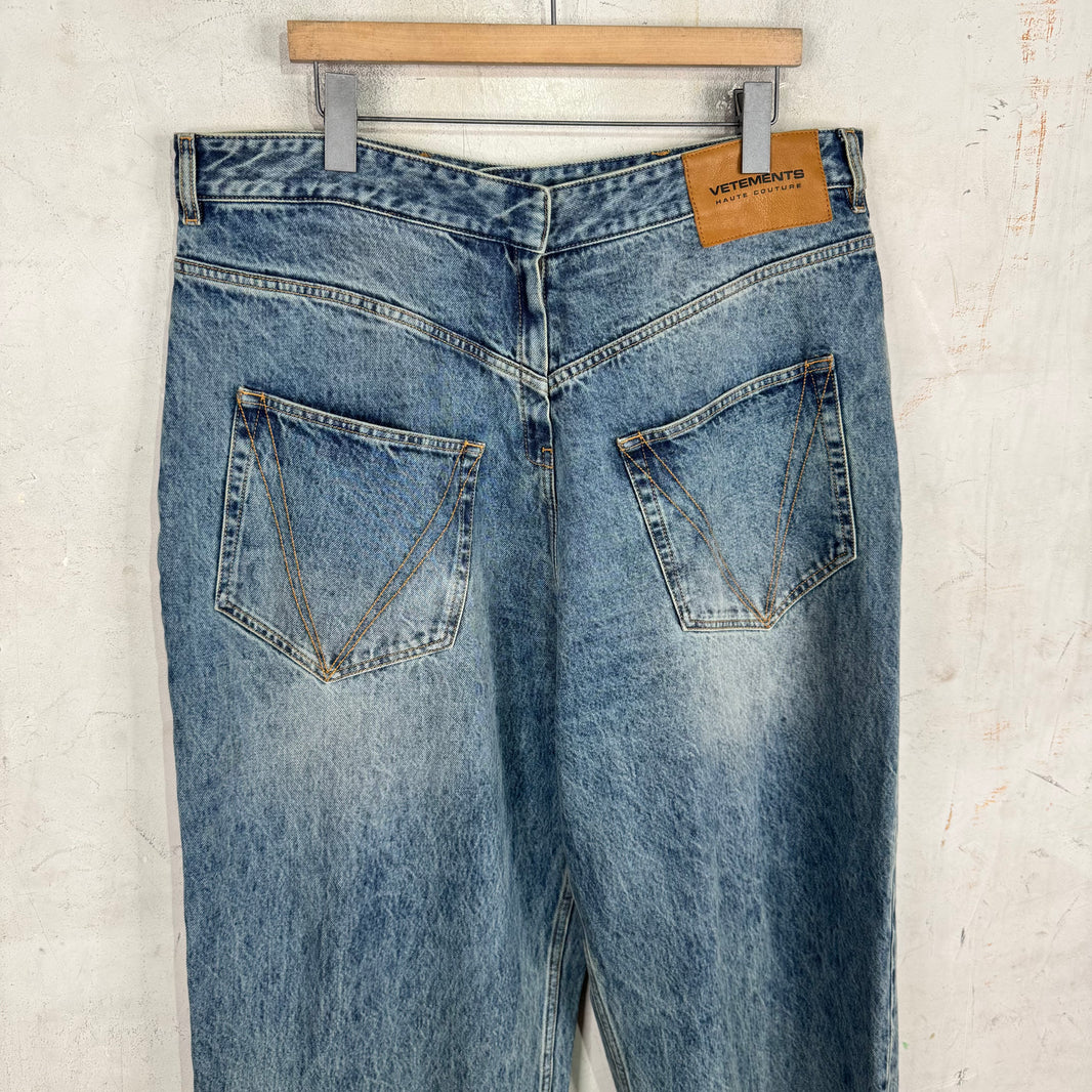 Vetements Backwards Wide Leg Jeans