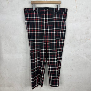 Marni Black/Red Plaid Wool Trousers