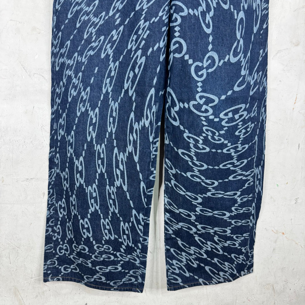 Gucci Warped Monogram Baggy Jeans
