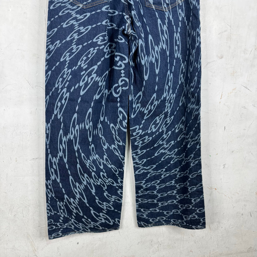 Gucci Warped Monogram Baggy Jeans