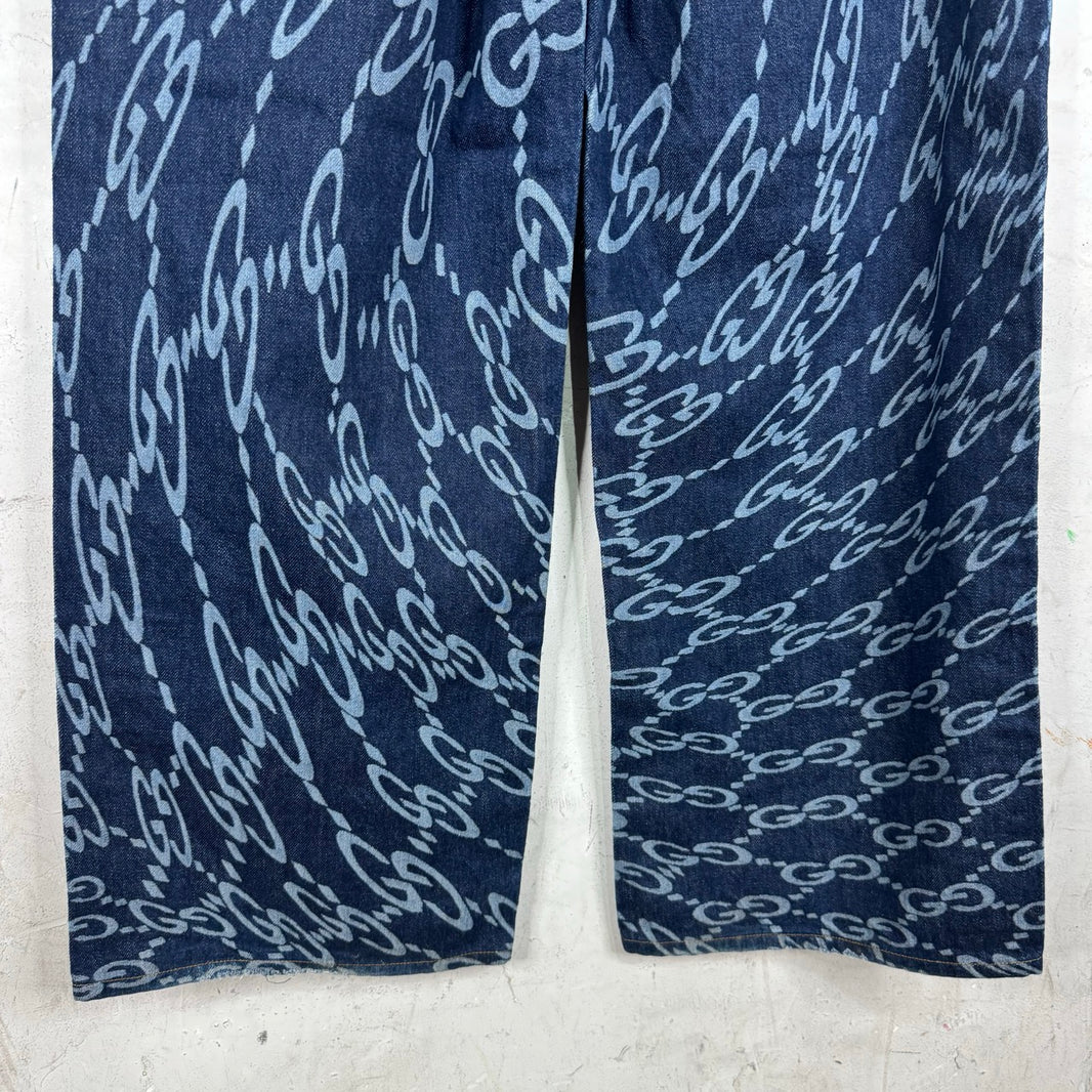 Gucci Warped Monogram Baggy Jeans