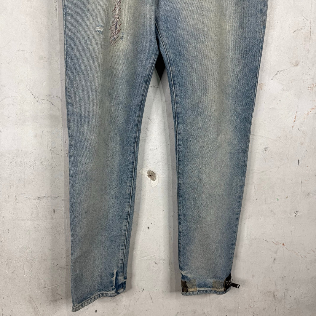 424 Light Wash Heel Zip Jeans